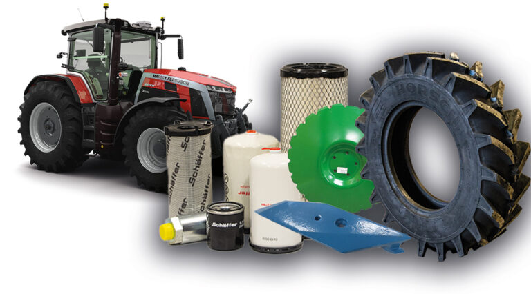 Massey Fergusonin ja maatalouskoneiden, kuten Schäffer, Horsch, Lemken ja McHale -alkuperäisvaraosia.