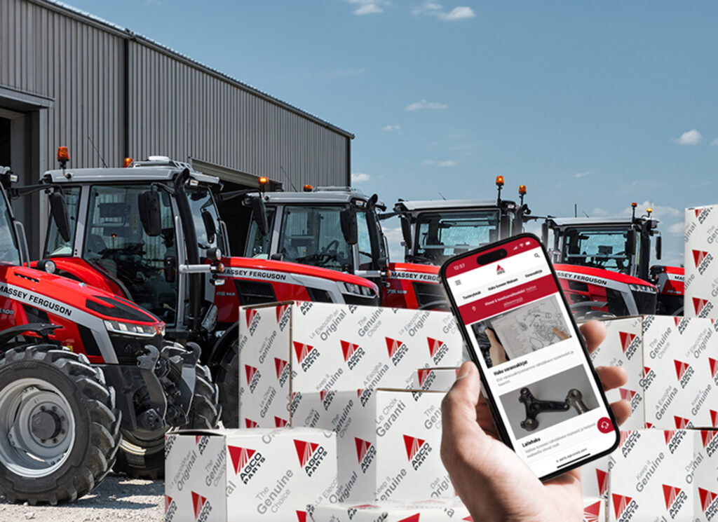 Massey Ferguson alkuperäisiä osia saa AGCO Parts -verkkokaupasta, joita voi tilata esimerkiksi puhelimella.