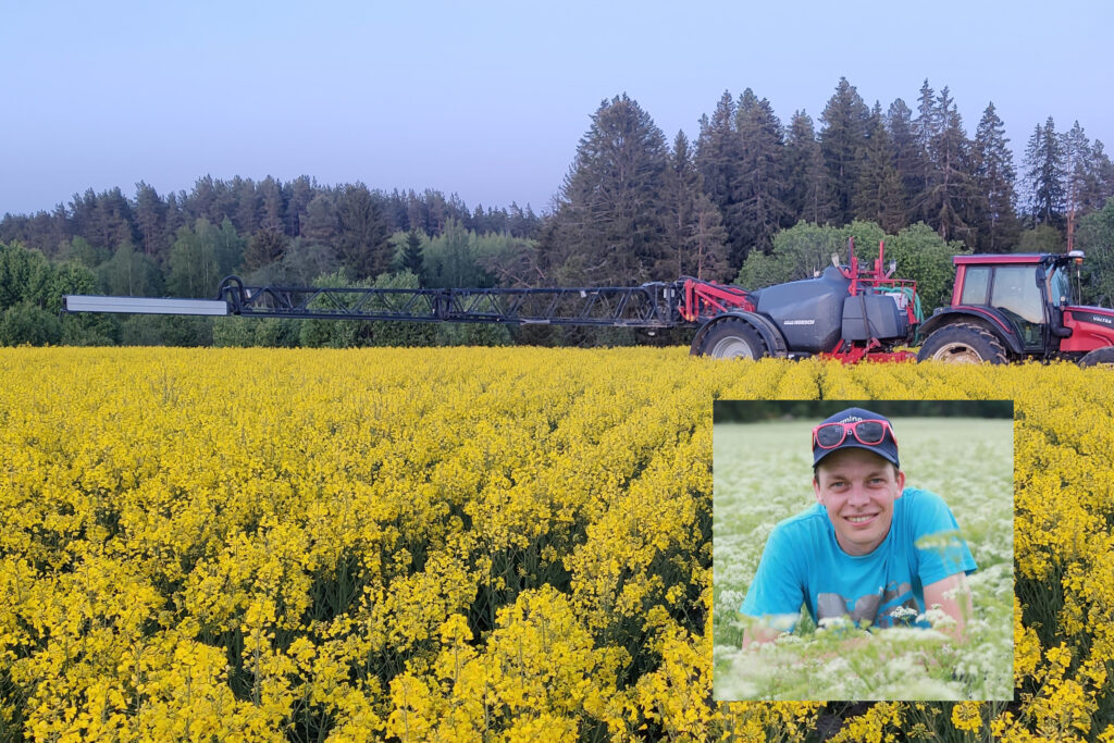 Horsch Leeb -kasvinsuojeluruisku ruiskuttamassa Ilmari Hunsan tilalla.
